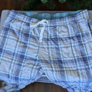 Plaid Lounge Shorts with Drawstring